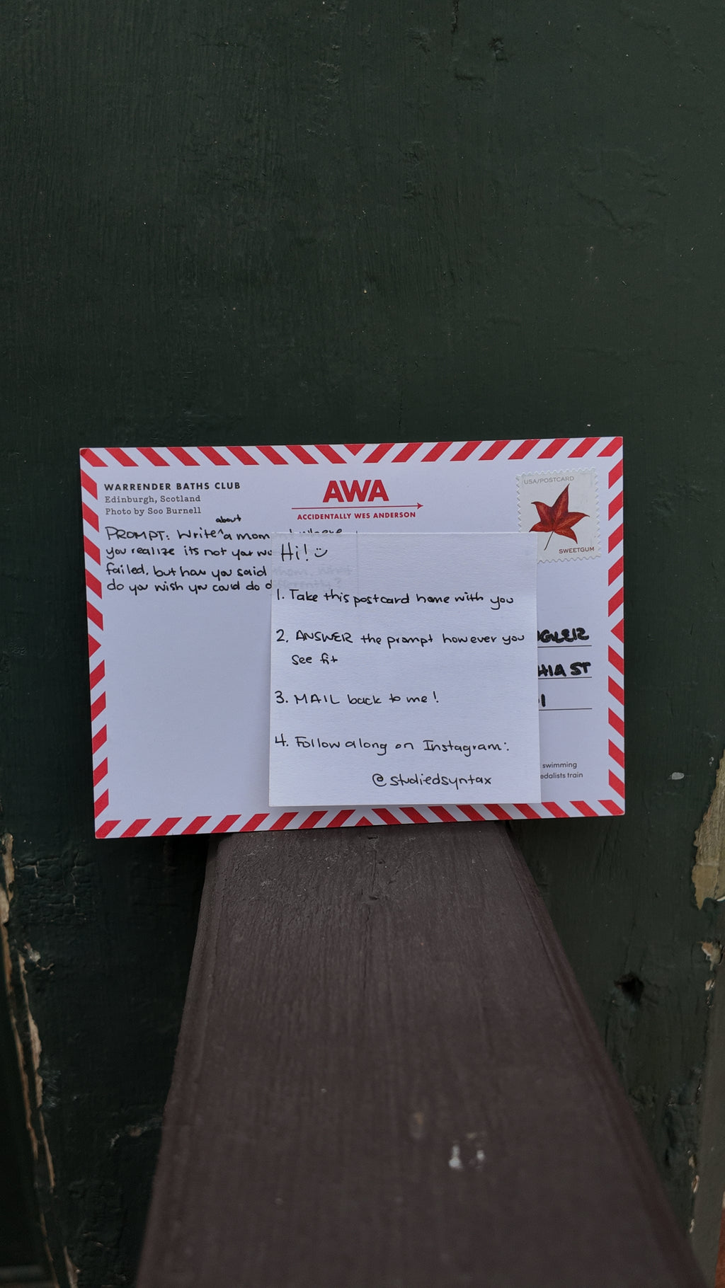Studied Syntax Writers Prompt Postcard