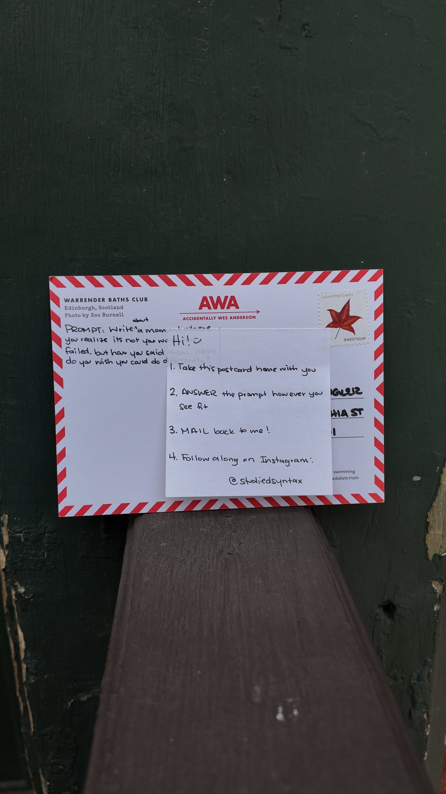 Studied Syntax Writers Prompt Postcard